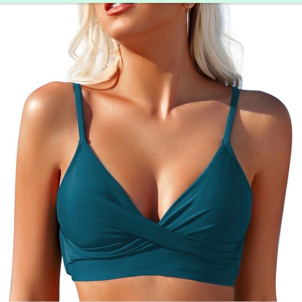 Teal Cross-Front Bralette
